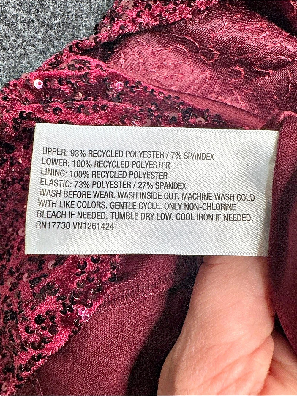 NWOT girls XL 14 Sequin dress. Red/burgundy - Picture 7 of 7